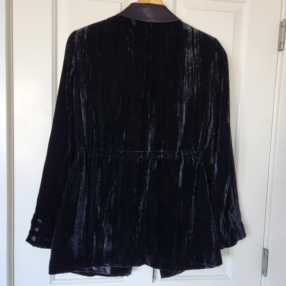 Good American Velvet Blazer Waist Drawcord Black Medium - Picture 4 of 16